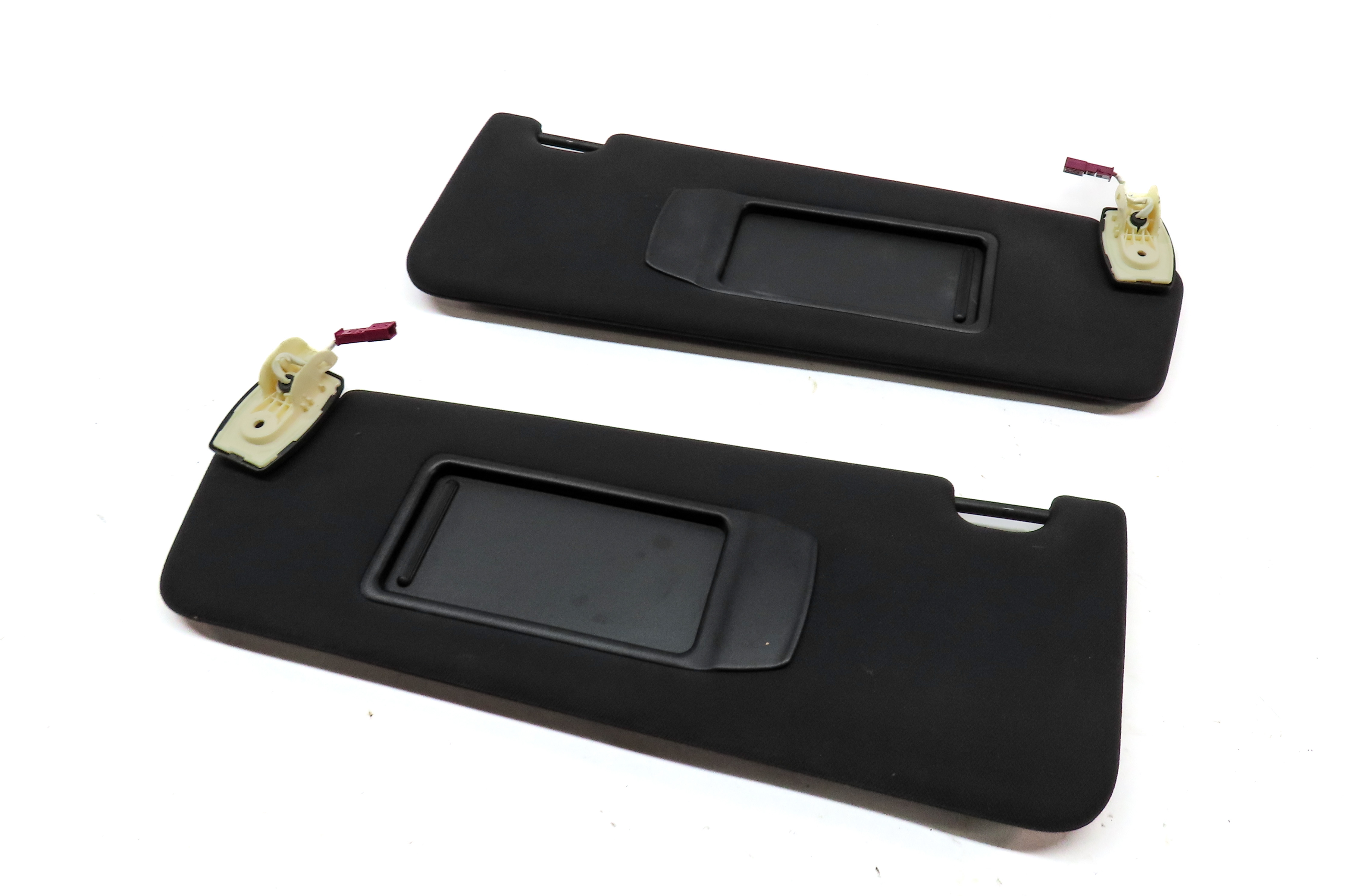 2009-2015 BMW 740i 750i 760i B7 (F01) FRONT LEFT & RIGHT SUN VISOR SET (BLACK) — exact item pictured